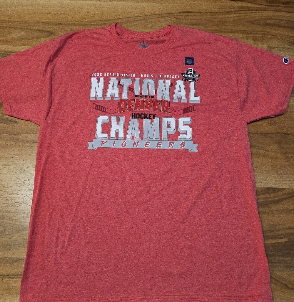 Champion Red National Denver Champs Pioneers T-Shirt